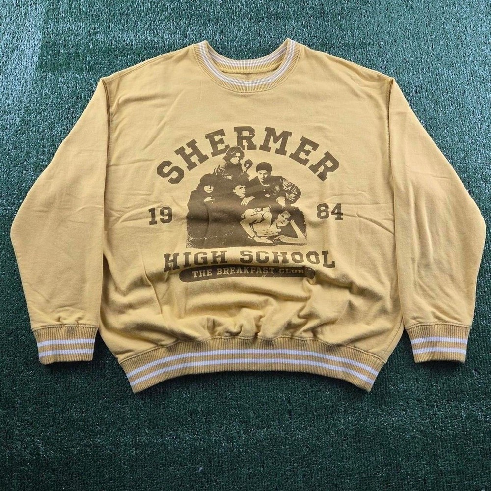 The Breakfast Club Shermer High School 1984 Graphic Sweatshirt Yellow Womens